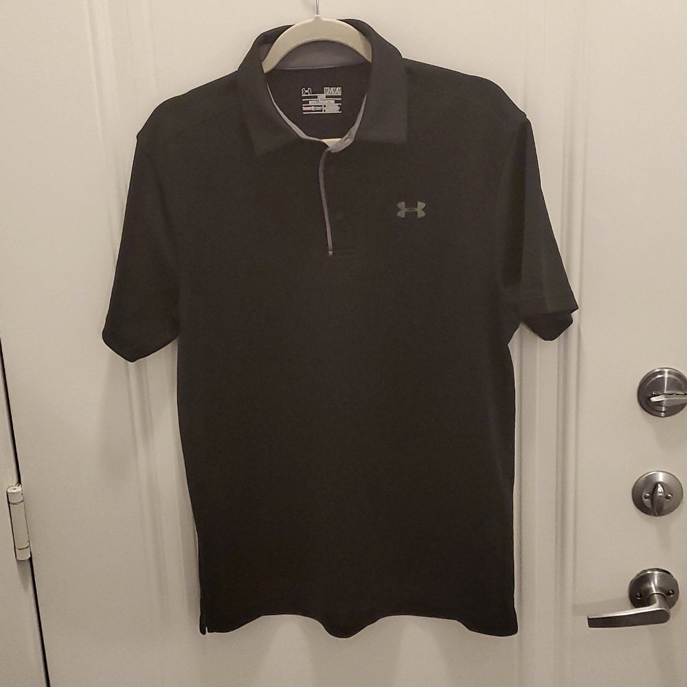 Under Armour Men's Black Heat Gear Golf Polo Size M
